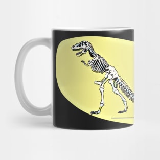 T Rex Dinosaur Skeleton And Dog Mug